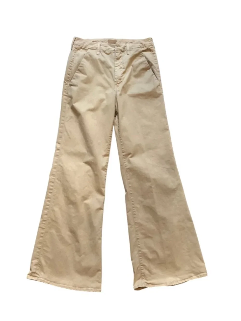 Mother the Roller Prep Pants Womens 28 Khaki Tan Killing Time High Rise Wide Leg